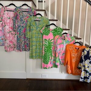 Lot of 8 Lilly Pulitzer Dresses & Tops XS/S Cute patterns!